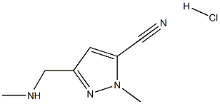 1-methyl-3-((methylamino)methyl)-1H-pyrazole-5-carbonitrile hydrochloride Struktur