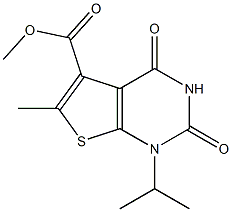 methyl 1-isopropyl-6-methyl-2,4-dioxo-1,2,3,4-tetrahydrothieno[2,3-d]pyrimidine-5-carboxylate Struktur