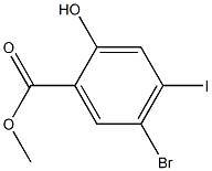 5-Bromo-2-hydroxy-4-iodo-benzoic acid methyl ester Struktur