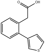 2-(2-(thiophen-3-yl)phenyl)acetic acid Struktur