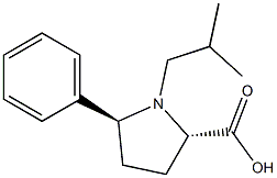 (2S,5S)-1-isobutyl-5-phenylpyrrolidine-2-carboxylic acid Struktur