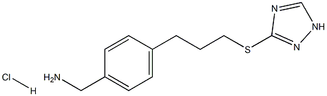 (4-(3-(1H-1,2,4-triazol-3-ylthio)propyl)phenyl)methanamine hydrochloride Struktur