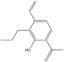 1-(2-hydroxy-3-propyl-4-vinylphenyl)ethanone Struktur