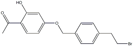 1-(4-(4-(2-bromoethyl)benzyloxy)-2-hydroxyphenyl)ethanone Struktur