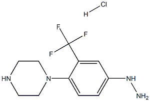 1-(4-hydrazinyl-2-(trifluoromethyl)phenyl)piperazine hydrochloride Struktur