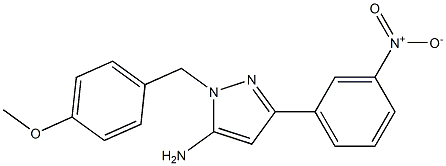 1-(4-methoxybenzyl)-3-(3-nitrophenyl)-1H-pyrazol-5-amine Struktur