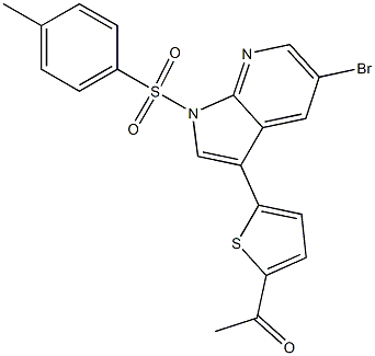 1-(5-(5-bromo-1-tosyl-1H-pyrrolo[2,3-b]pyridin-3-yl)thiophen-2-yl)ethanone Struktur