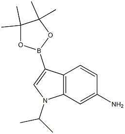 1-isopropyl-3-(4,4,5,5-tetramethyl-1,3,2-dioxaborolan-2-yl)-1H-indol-6-amine Struktur