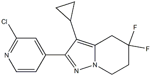 2-(2-chloropyridin-4-yl)-3-cyclopropyl-5,5-difluoro-4,5,6,7-tetrahydropyrazolo[1,5-a]pyridine Struktur