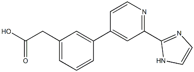 2-(3-(2-(1H-imidazol-2-yl)pyridin-4-yl)phenyl)acetic acid Struktur