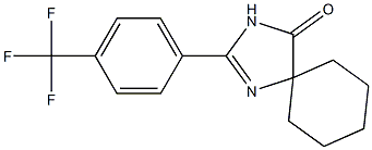 2-(4-(trifluoromethyl)phenyl)-1,3-diazaspiro[4.5]dec-1-en-4-one Struktur