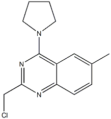 2-(chloromethyl)-6-methyl-4-(pyrrolidin-1-yl)quinazoline Structure