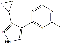 2-chloro-4-(3-cyclopropyl-1H-pyrazol-4-yl)pyrimidine Struktur