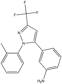 3-(1-o-tolyl-3-(trifluoromethyl)-1H-pyrazol-5-yl)aniline Struktur