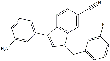 3-(3-aminophenyl)-1-(3-fluorobenzyl)-1H-indole-6-carbonitrile Struktur