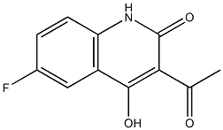 3-acetyl-6-fluoro-4-hydroxyquinolin-2(1H)-one Struktur