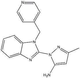 3-methyl-1-(1-(pyridin-4-ylmethyl)-1H-benzo[d]imidazol-2-yl)-1H-pyrazol-5-amine Struktur