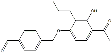 4-((4-acetyl-3-hydroxy-2-propylphenoxy)methyl)benzaldehyde Struktur