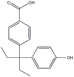 4-(3-(4-hydroxyphenyl)pentan-3-yl)benzoic acid Struktur