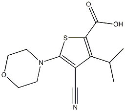 4-cyano-3-isopropyl-5-morpholinothiophene-2-carboxylic acid Struktur