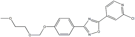 5-(2-chloropyridin-4-yl)-3-(4-((2-methoxyethoxy)methoxy)phenyl)-1,2,4-oxadiazole Struktur