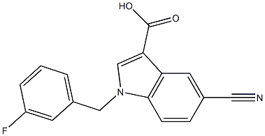 5-cyano-1-(3-fluorobenzyl)-1H-indole-3-carboxylic acid Struktur