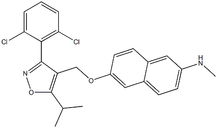 6-((3-(2,6-dichlorophenyl)-5-isopropylisoxazol-4-yl)methoxy)-N-methylnaphthalen-2-amine Struktur