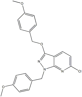 6-chloro-1-(4-methoxybenzyl)-3-(4-methoxybenzyloxy)-1H-pyrazolo[3,4-b]pyridine Struktur