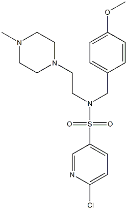 6-chloro-N-(4-methoxybenzyl)-N-(2-(4-methylpiperazin-1-yl)ethyl)pyridine-3-sulfonamide Struktur