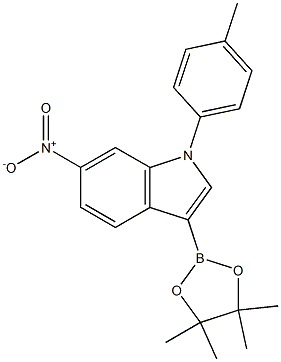 6-nitro-3-(4,4,5,5-tetramethyl-1,3,2-dioxaborolan-2-yl)-1-p-tolyl-1H-indole Struktur