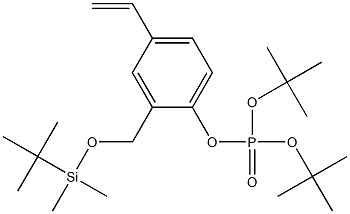 di-tert-butyl 2-((tert-butyldimethylsilyloxy)methyl)-4-vinylphenyl phosphate Struktur