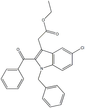 ethyl 2-(2-benzoyl-1-benzyl-5-chloro-1H-indol-3-yl)acetate Struktur