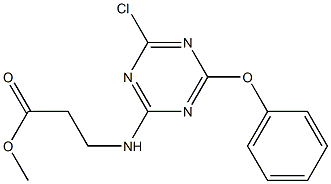 methyl 3-(4-chloro-6-phenoxy-1,3,5-triazin-2-ylamino)propanoate Struktur