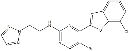 N-(2-(2H-1,2,3-triazol-2-yl)ethyl)-5-bromo-4-(7-chlorobenzo[b]thiophen-2-yl)pyrimidin-2-amine Struktur