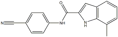 N-(4-cyanophenyl)-7-methyl-1H-indole-2-carboxamide Struktur