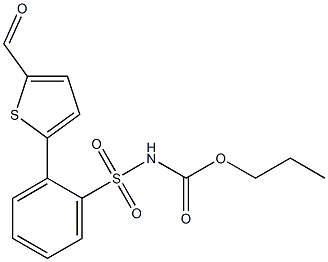 propyl 2-(5-formylthiophen-2-yl)phenylsulfonylcarbamate Struktur