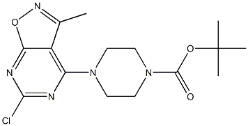 tert-butyl 4-(6-chloro-3-methylisoxazolo[5,4-d]pyrimidin-4-yl)piperazine-1-carboxylate Struktur