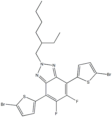 4,7-Bis-(5-bromo-thiophen-2-yl)-2-(2-ethyl-hexyl)-5,6-difluoro-2H-benzotriazole Struktur