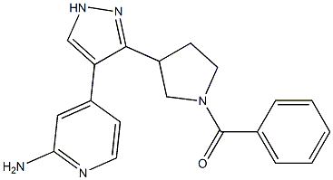 {3-[4-(2-Amino-pyridin-4-yl)-1H-pyrazol-3-yl]-pyrrolidin-1-yl}-phenyl-methanone Struktur