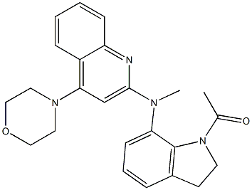 1-[7-(4-Morpholin-4-ylmethyl-quinolin-2-ylamino)-2,3-dihydro-indol-1-yl]-ethanone Struktur