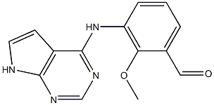 2-Methoxy-3-(7H-pyrrolo[2,3-d]pyrimidin-4-ylamino)-benzaldehyde Struktur