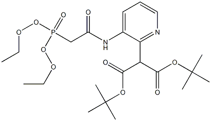 di-tert-butyl 2-(3-(2-(diethoxyphosphoryl)acetamido)pyridin-2-yl)malonate Struktur