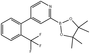 2-(4,4,5,5-tetramethyl-1,3,2-dioxaborolan-2-yl)-4-(2-(trifluoromethyl)phenyl)pyridine Struktur