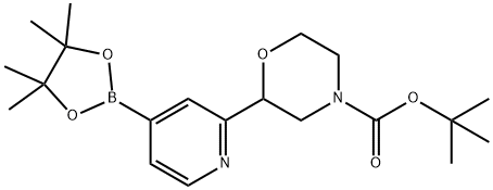 tert-butyl 2-(4-(4,4,5,5-tetramethyl-1,3,2-dioxaborolan-2-yl)pyridin-2-yl)morpholine-4-carboxylate Struktur