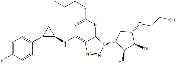 (1S,2S,3R,5S)-3-(7-(((1R,2S)-2-(4-fluorophenyl)cyclopropyl)amino)-5-(propylthio)-3H-[1,2,3]triazolo[4,5-d]pyrimidin-3-yl)-5-(2-hydroxyethoxy)cyclopentane-1,2-diol