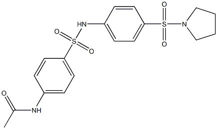 N-[4-({[4-(1-pyrrolidinylsulfonyl)phenyl]amino}sulfonyl)phenyl]acetamide Struktur