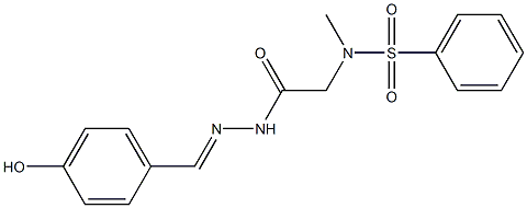 (E)-N-(2-(2-(4-hydroxybenzylidene)hydrazinyl)-2-oxoethyl)-N-methylbenzenesulfonamide Struktur