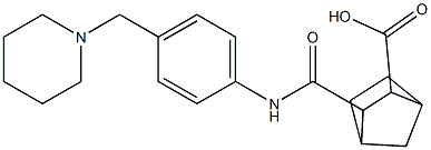 3-((4-(piperidin-1-ylmethyl)phenyl)carbamoyl)bicyclo[2.2.1]heptane-2-carboxylic acid Struktur