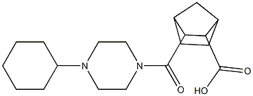 3-(4-cyclohexylpiperazine-1-carbonyl)bicyclo[2.2.1]heptane-2-carboxylic acid Struktur