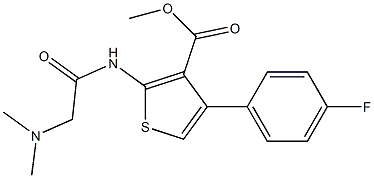 methyl 2-(2-(dimethylamino)acetamido)-4-(4-fluorophenyl)thiophene-3-carboxylate Struktur